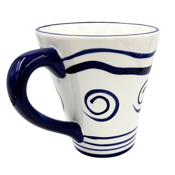 Hand Painted Blue Bayou And White Mug, Cardinal, INC 20oz - Picture 1 of 7